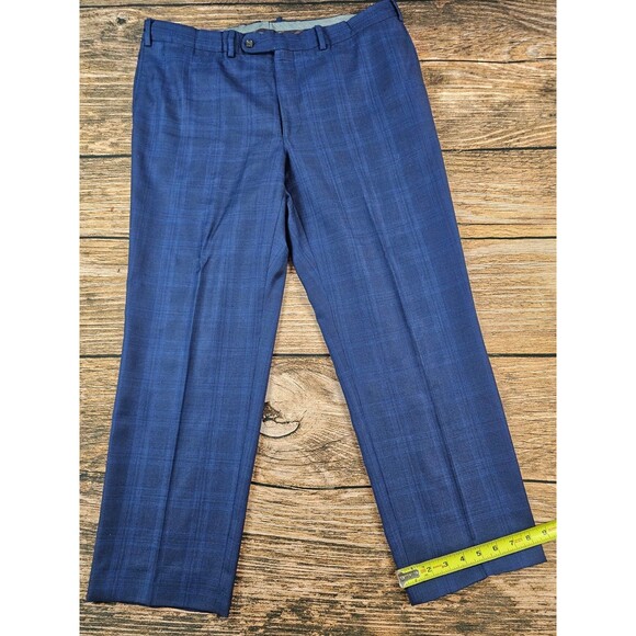 Cremieux Zelander Loro Piana Merino Suit 46R Blazer 40x29 Pants Blue Plaid READ - Picture 8 of 12